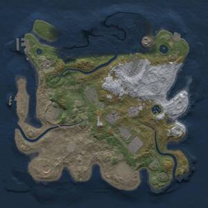 Thumbnail Rust Map: Procedural Map, Size: 3500, Seed: 1664069889, 16 Monuments