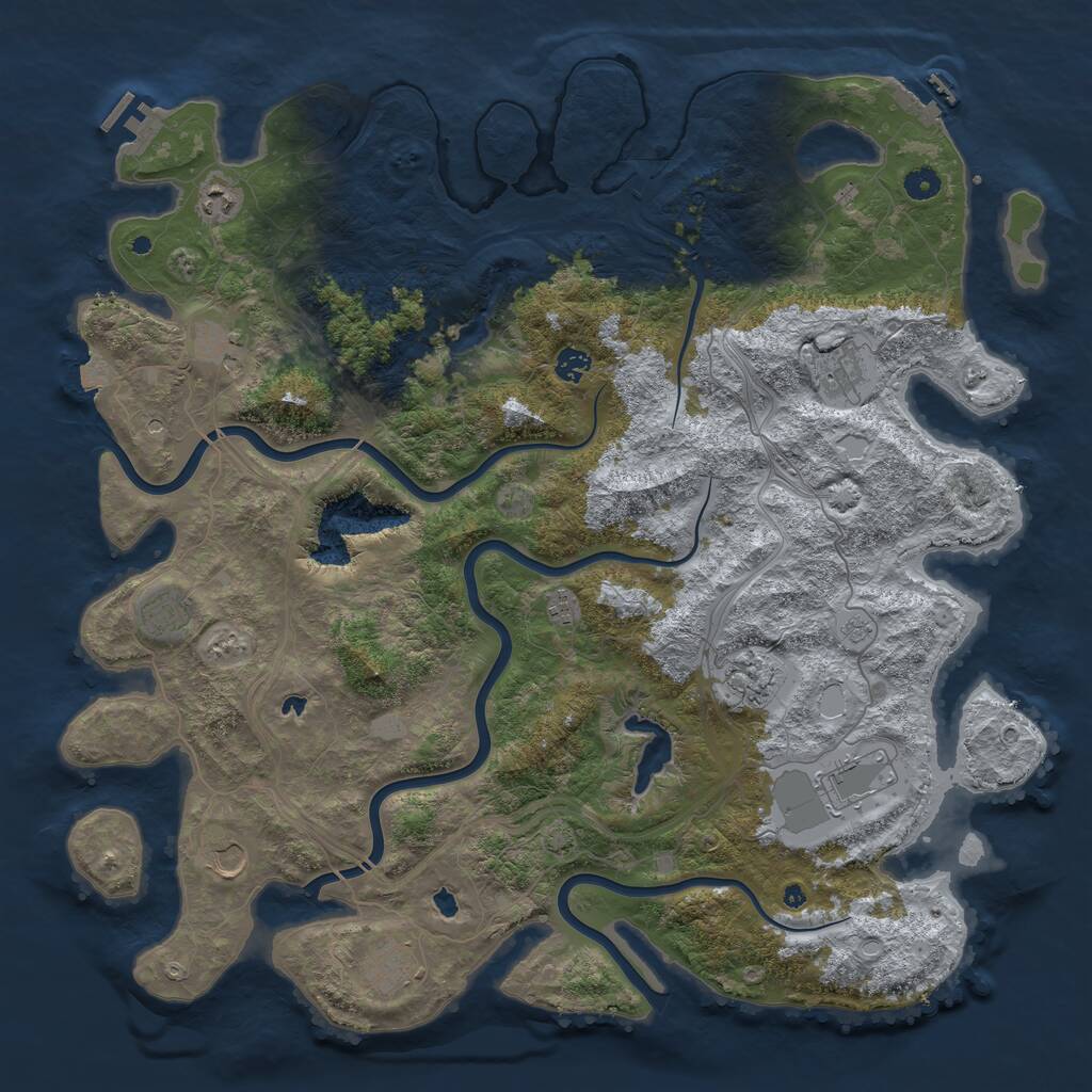 Rust Map: Procedural Map, Size: 4750, Seed: 2095917585, 16 Monuments