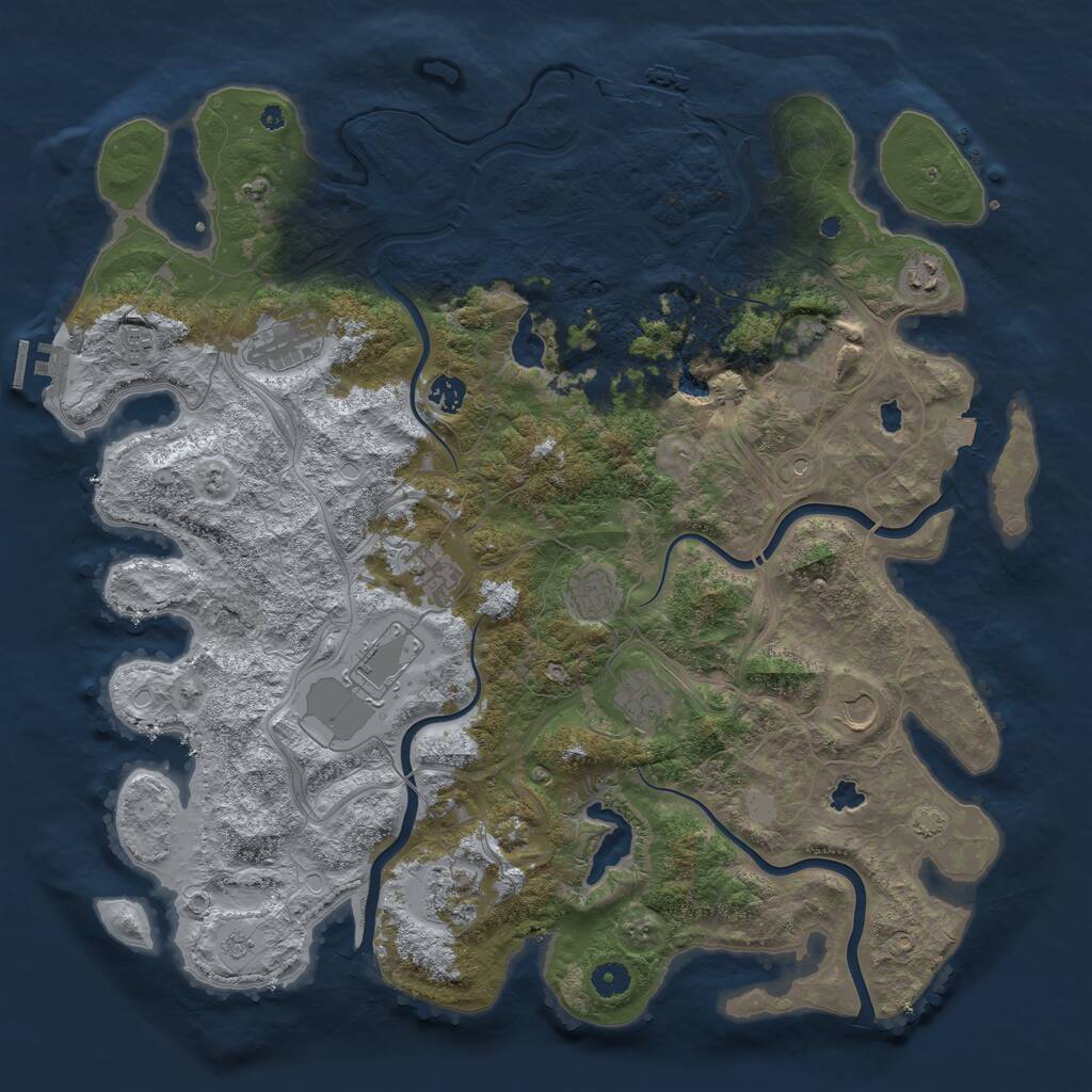 Rust Map: Procedural Map, Size: 4500, Seed: 538929018, 17 Monuments
