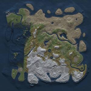 Thumbnail Rust Map: Procedural Map, Size: 4500, Seed: 710397762, 15 Monuments