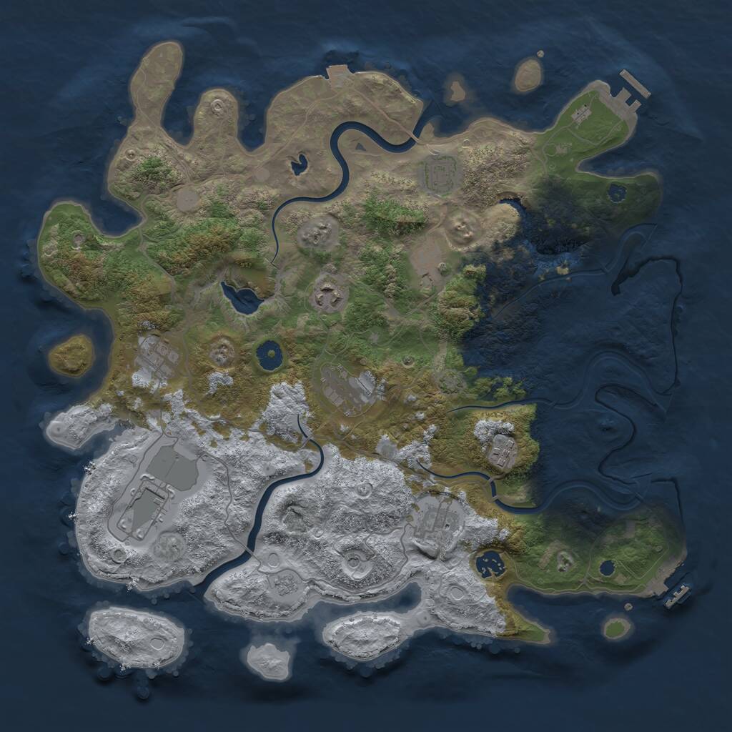 Rust Map: Procedural Map, Size: 4000, Seed: 1623625250, 15 Monuments