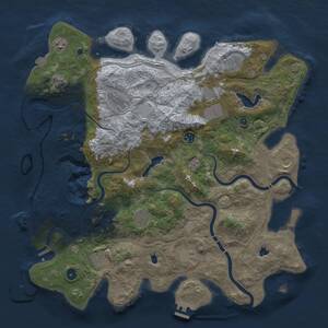 Thumbnail Rust Map: Procedural Map, Size: 4500, Seed: 651801225, 16 Monuments