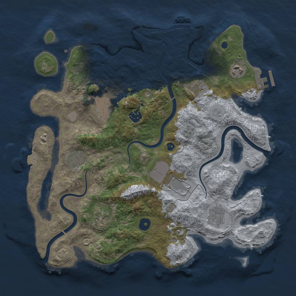 Rust Map: Procedural Map, Size: 3700, Seed: 1499337048, 15 Monuments