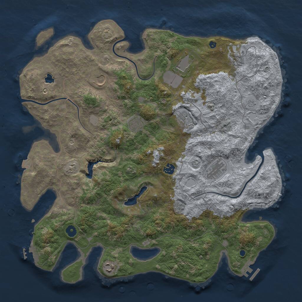 Rust Map: Procedural Map, Size: 4200, Seed: 90210, 15 Monuments