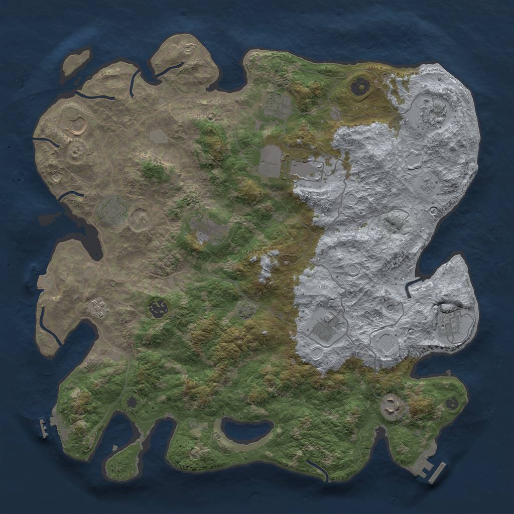 Rust Map: Procedural Map, Size: 4200, Seed: 90210, 19 Monuments