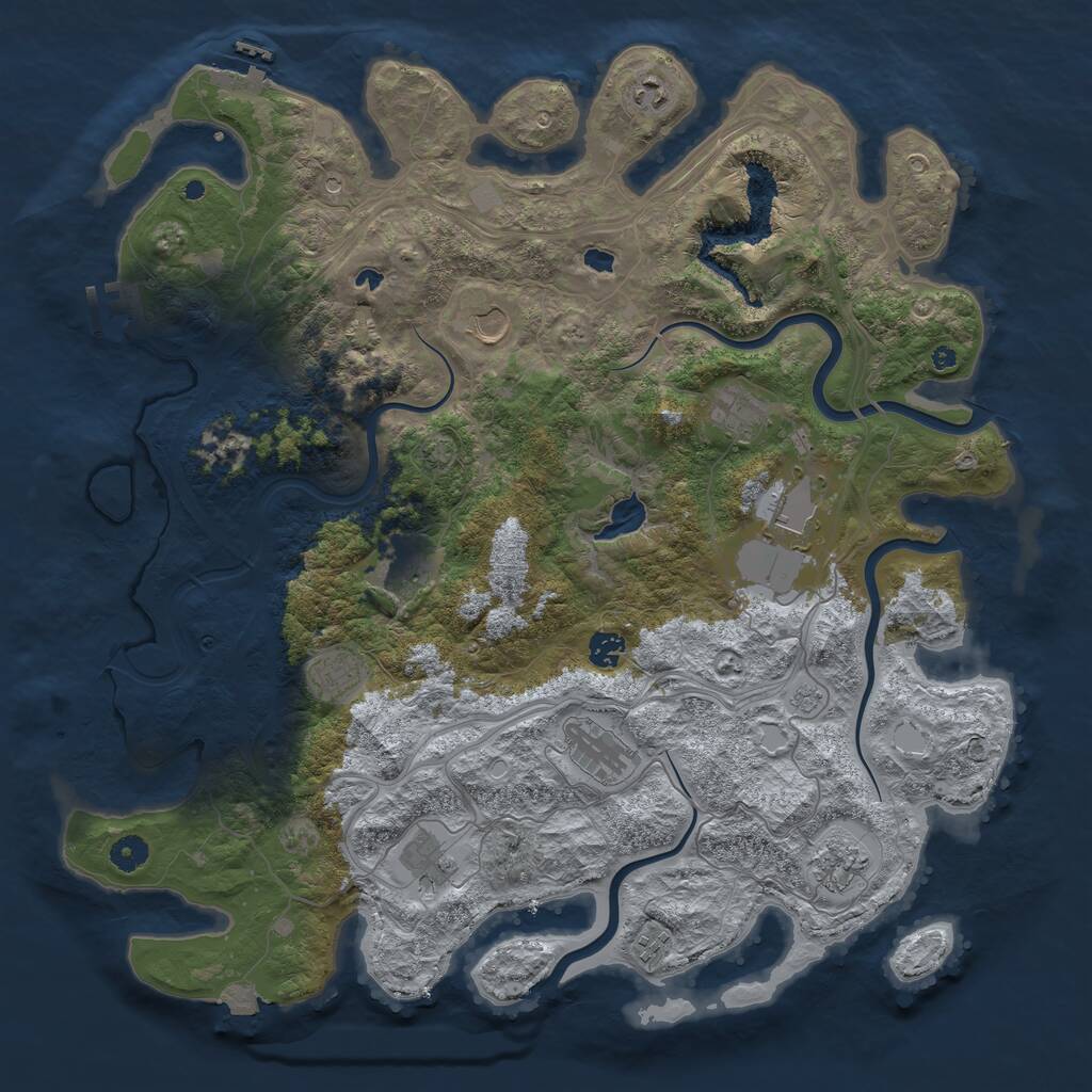 Rust Map: Procedural Map, Size: 4500, Seed: 1405080659, 17 Monuments