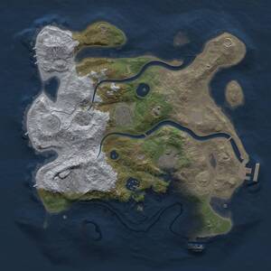 Thumbnail Rust Map: Procedural Map, Size: 3000, Seed: 1855291688, 11 Monuments