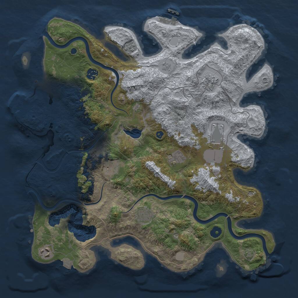 Rust Map: Procedural Map, Size: 4000, Seed: 1451820097, 14 Monuments