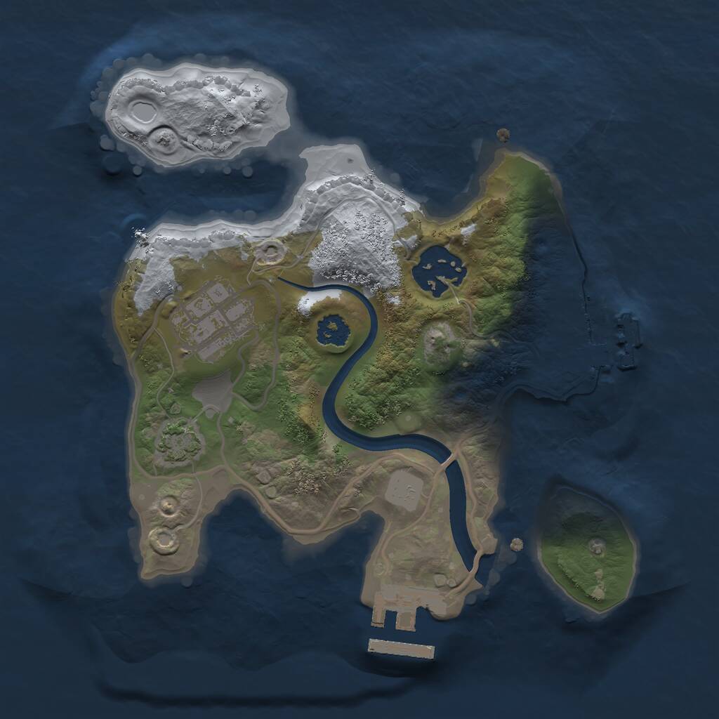 Rust Map: Procedural Map, Size: 2200, Seed: 548650835, 6 Monuments