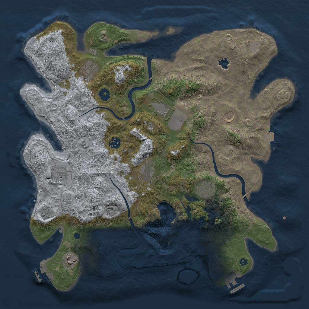 Rust Map: Procedural Map, Size: 4000, Seed: 492389422, 15 Monuments