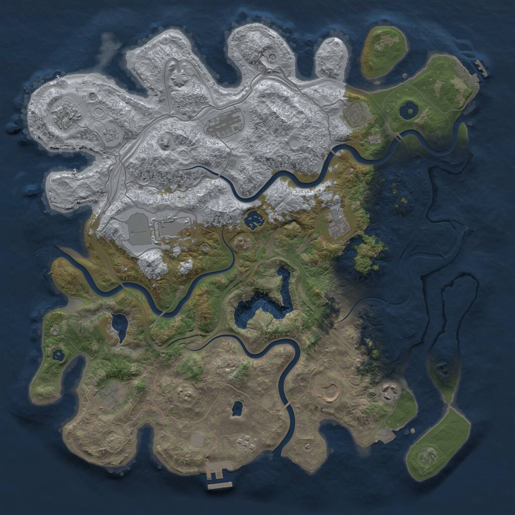 Rust Map: Procedural Map, Size: 4250, Seed: 1514333681, 16 Monuments