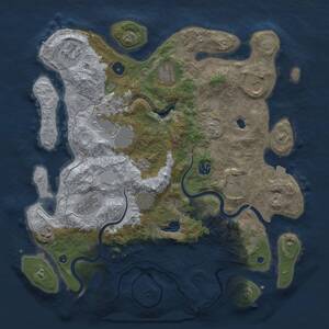 Thumbnail Rust Map: Procedural Map, Size: 4000, Seed: 660678408, 14 Monuments