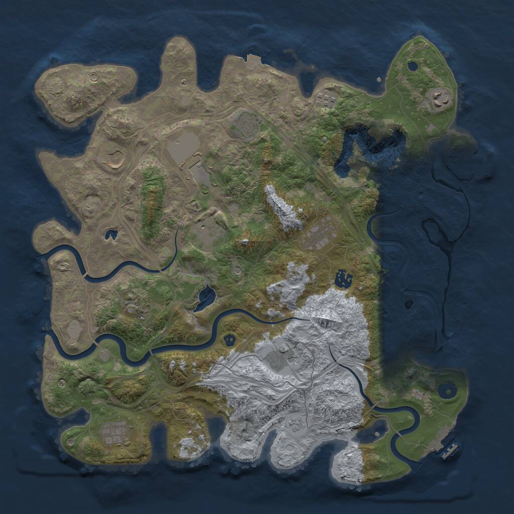Rust Map: Procedural Map, Size: 4250, Seed: 9128526, 17 Monuments