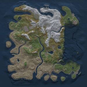 Thumbnail Rust Map: Procedural Map, Size: 4000, Seed: 920354545, 13 Monuments