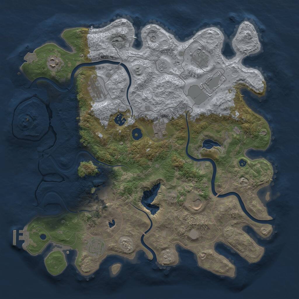 Rust Map: Procedural Map, Size: 4000, Seed: 205175, 15 Monuments
