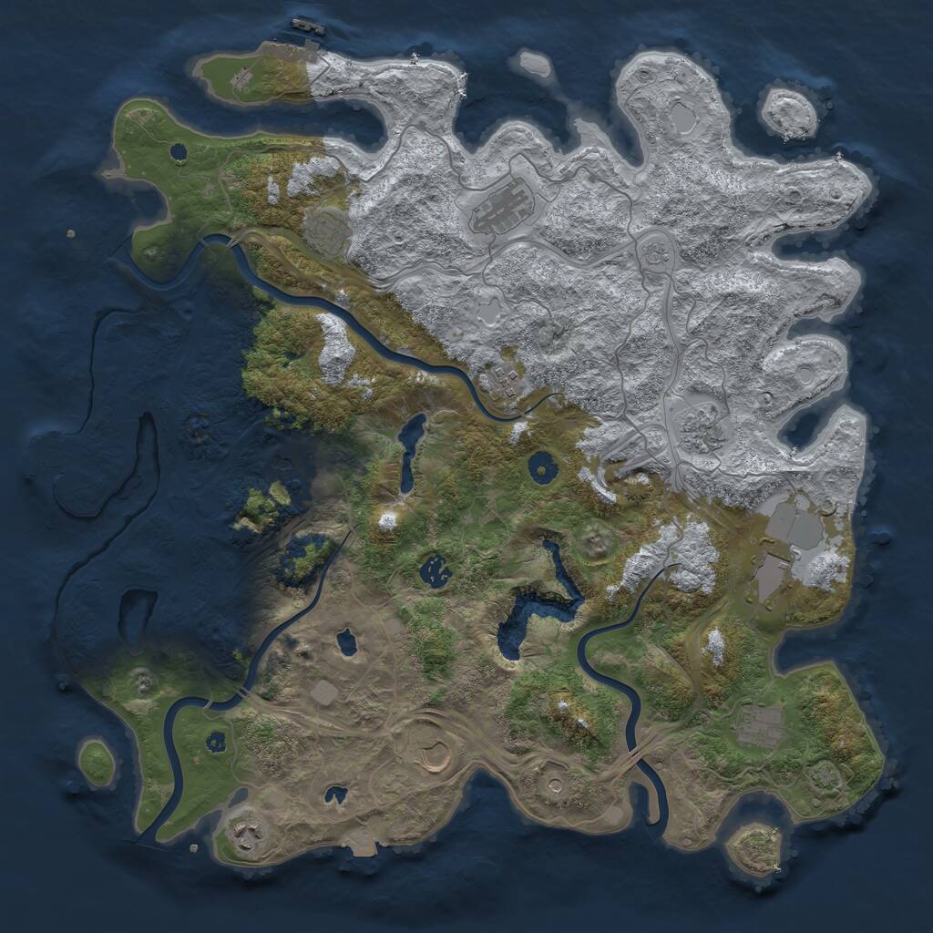 Rust Map: Procedural Map, Size: 4500, Seed: 8082568, 16 Monuments