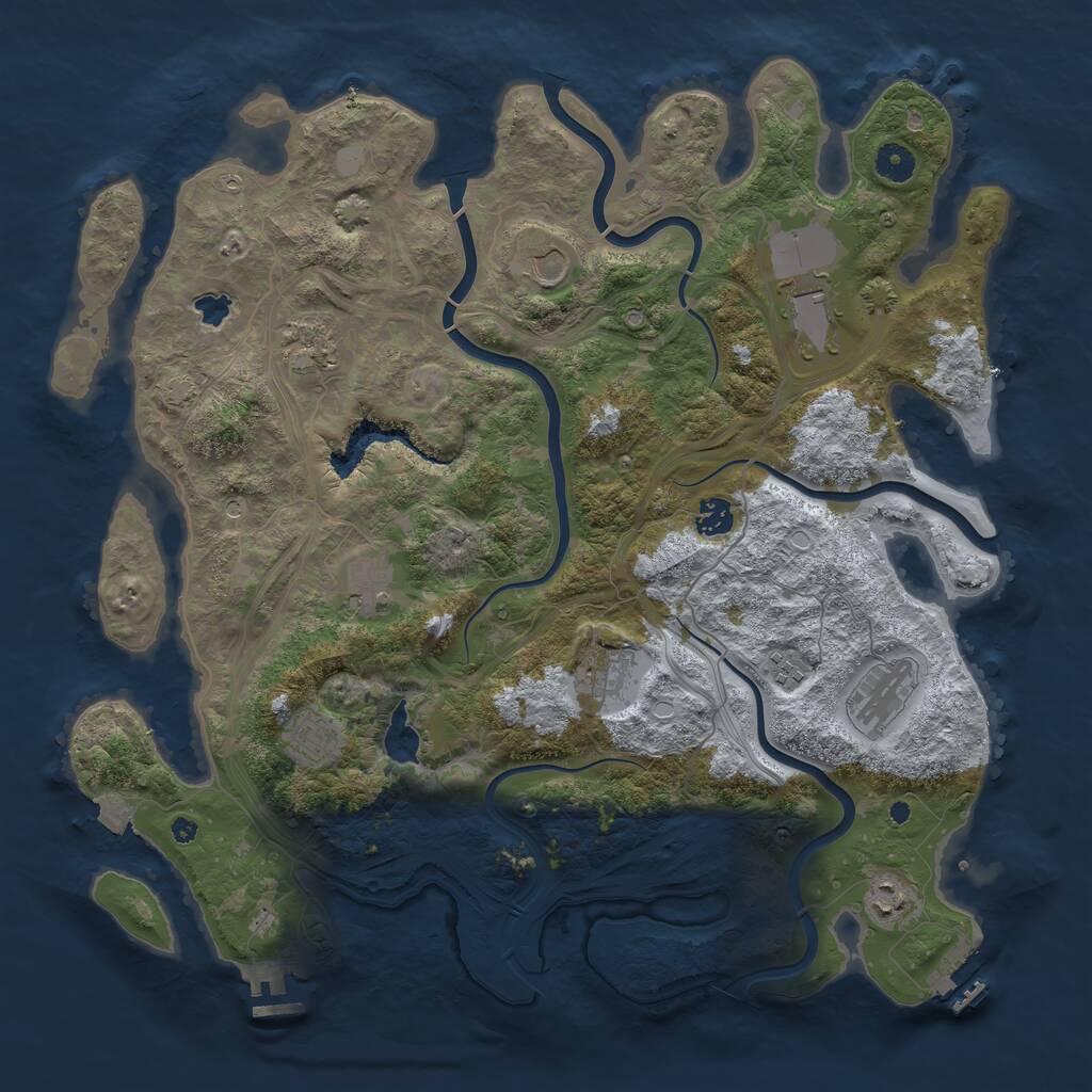 Rust Map: Procedural Map, Size: 4250, Seed: 1962257299, 15 Monuments