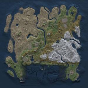 Thumbnail Rust Map: Procedural Map, Size: 4250, Seed: 1962257299, 15 Monuments