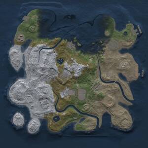 Thumbnail Rust Map: Procedural Map, Size: 3500, Seed: 1950594179, 15 Monuments