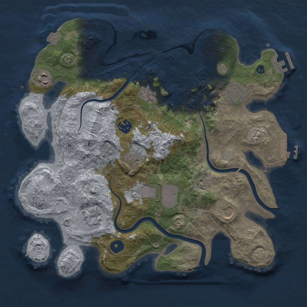 Rust Map: Procedural Map, Size: 3500, Seed: 1950594179, 15 Monuments