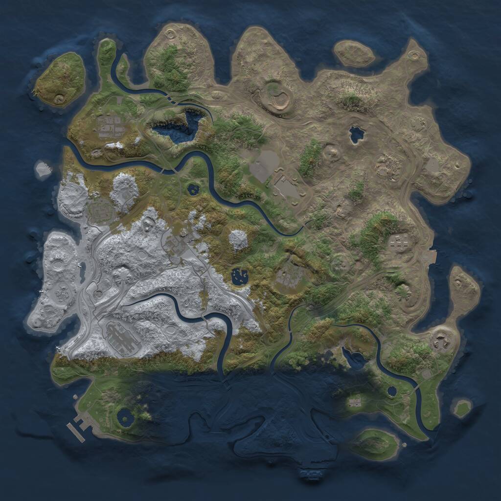 Rust Map: Procedural Map, Size: 4250, Seed: 364735583, 17 Monuments