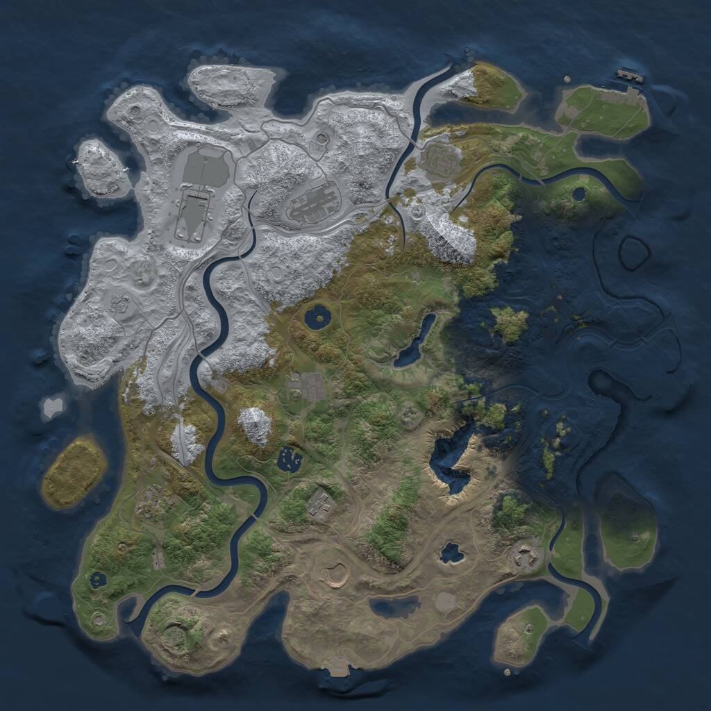 Rust Map: Procedural Map, Size: 4250, Seed: 1866415987, 15 Monuments