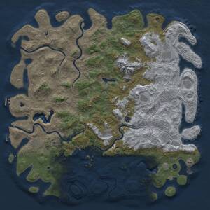 Thumbnail Rust Map: Procedural Map, Size: 6000, Seed: 844818422, 17 Monuments