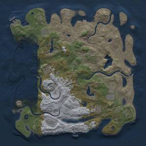 Thumbnail Rust Map: Procedural Map, Size: 4500, Seed: 20429, 16 Monuments