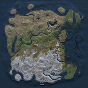 Thumbnail Rust Map: Procedural Map, Size: 4300, Seed: 2020096056, 16 Monuments
