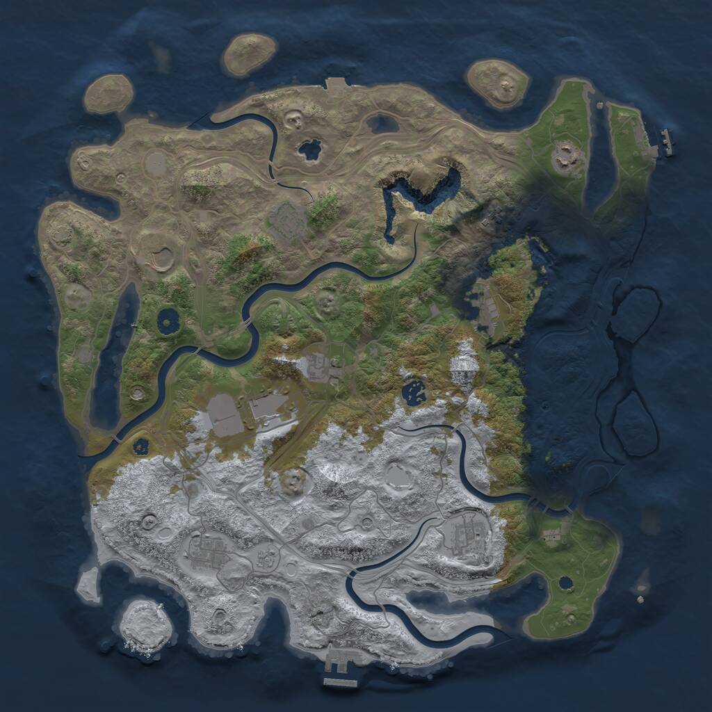 Rust Map: Procedural Map, Size: 4300, Seed: 2020096056, 16 Monuments