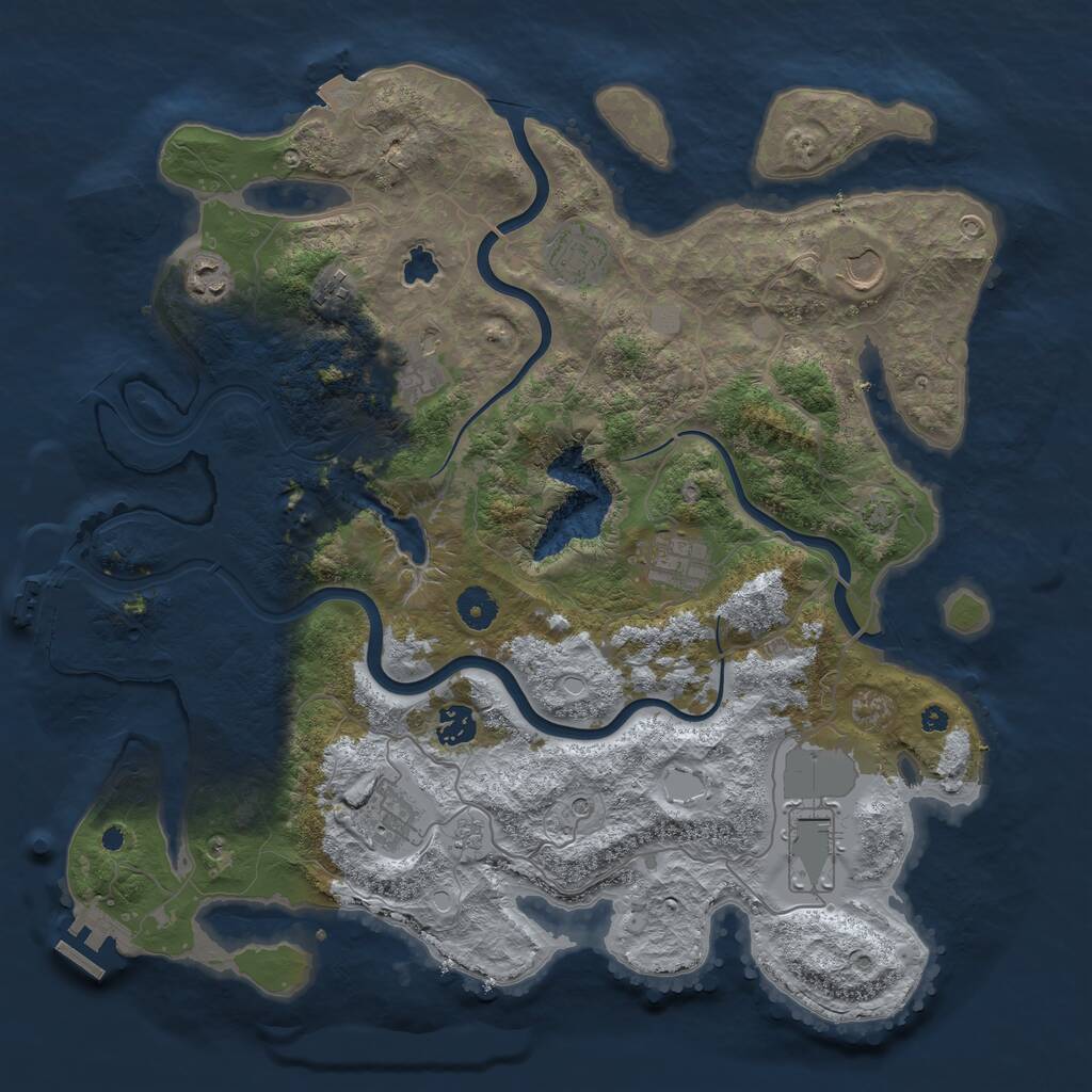 Rust Map: Procedural Map, Size: 4000, Seed: 2100491289, 15 Monuments