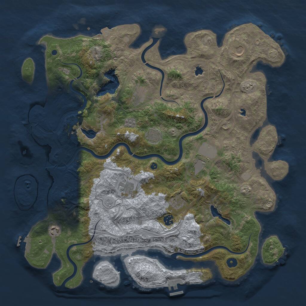 Rust Map: Procedural Map, Size: 4500, Seed: 39908470, 15 Monuments