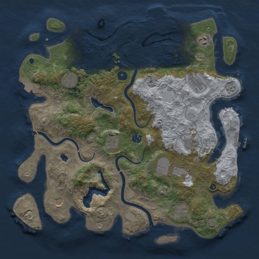 Rust Map: Procedural Map, Size: 4000, Seed: 1766359776, 16 Monuments