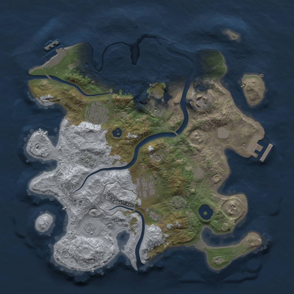 Rust Map: Procedural Map, Size: 3000, Seed: 17894530, 11 Monuments