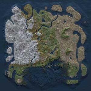 Thumbnail Rust Map: Procedural Map, Size: 4500, Seed: 302380251, 17 Monuments