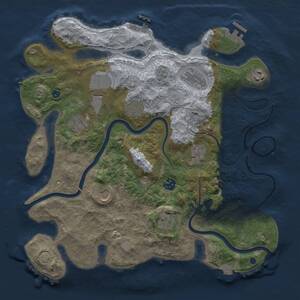 Thumbnail Rust Map: Procedural Map, Size: 3750, Seed: 1721253737, 16 Monuments