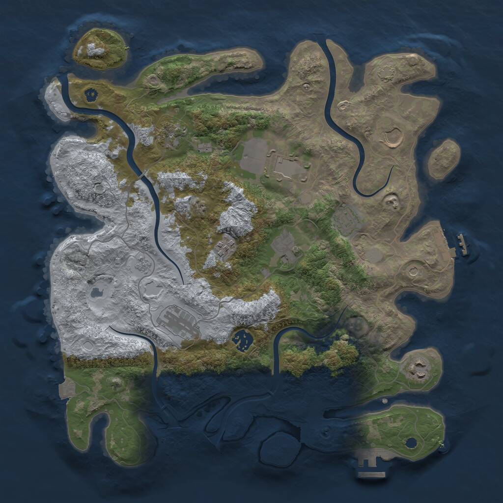 Rust Map: Procedural Map, Size: 3750, Seed: 867137065, 15 Monuments