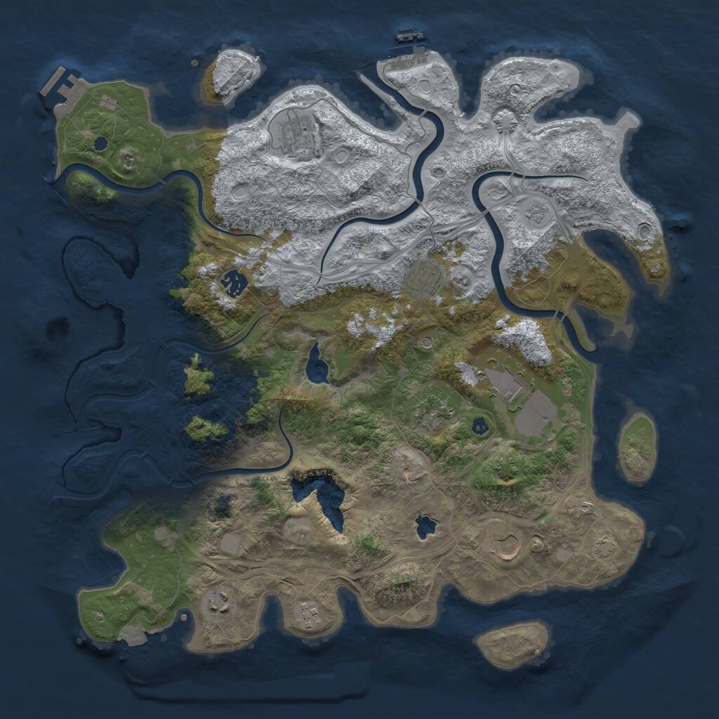Rust Map: Procedural Map, Size: 4250, Seed: 1408891465, 14 Monuments