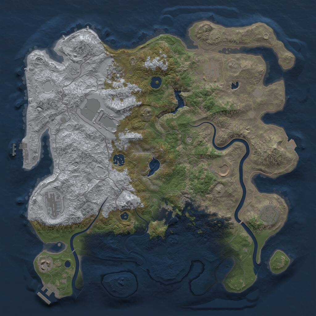 Rust Map: Procedural Map, Size: 4000, Seed: 940084224, 16 Monuments