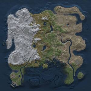 Thumbnail Rust Map: Procedural Map, Size: 4000, Seed: 940084224, 16 Monuments