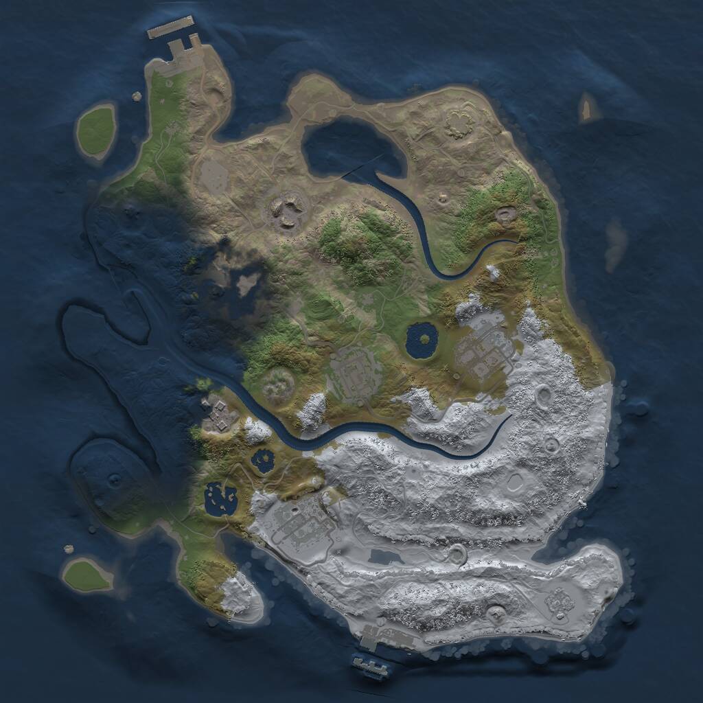 Rust Map: Procedural Map, Size: 3000, Seed: 322391144, 12 Monuments