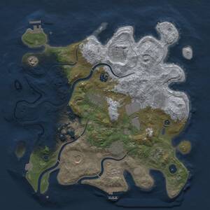 Thumbnail Rust Map: Procedural Map, Size: 3700, Seed: 1354241003, 18 Monuments