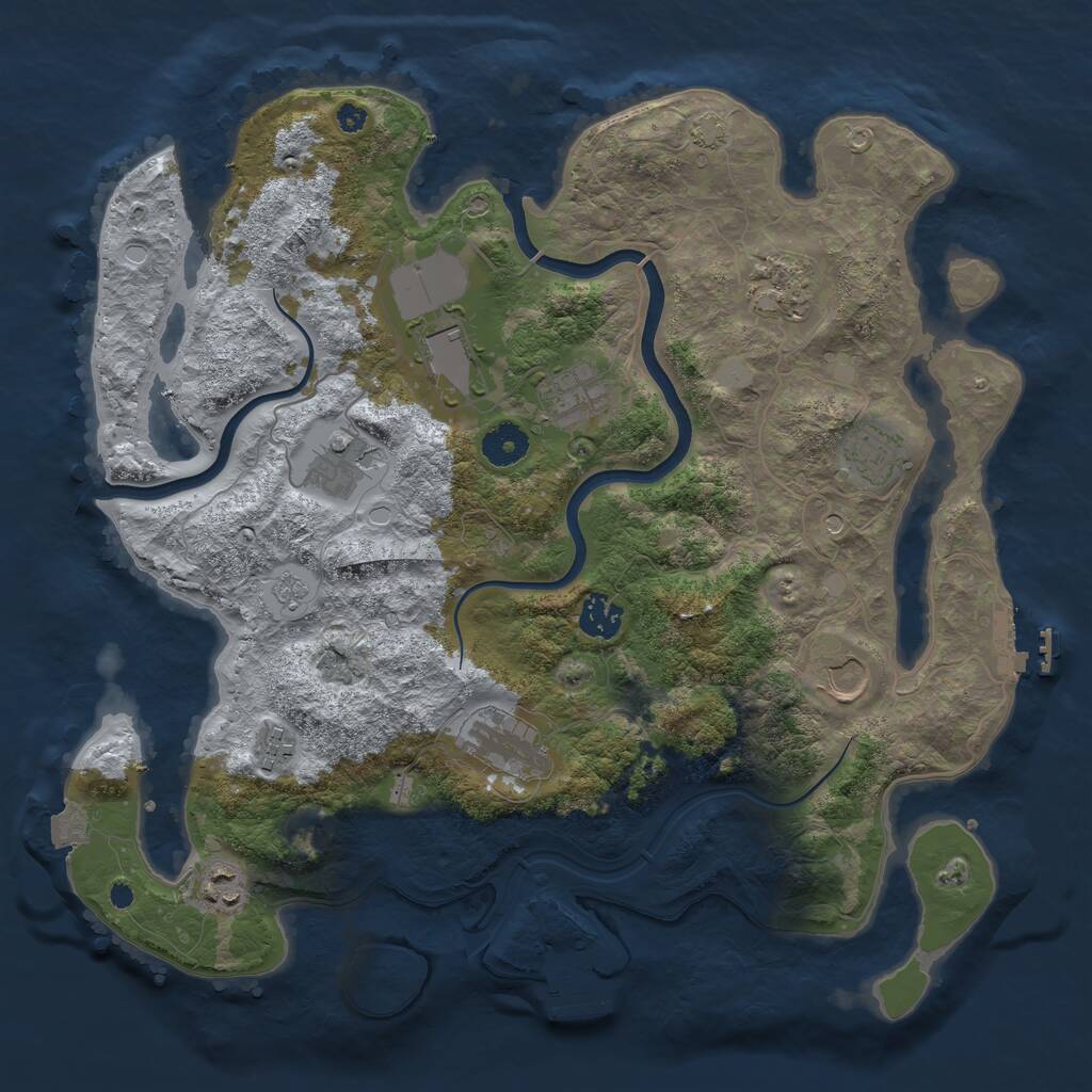 Rust Map: Procedural Map, Size: 3750, Seed: 1737037290, 16 Monuments