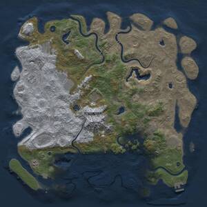 Thumbnail Rust Map: Procedural Map, Size: 5000, Seed: 1776469054, 17 Monuments
