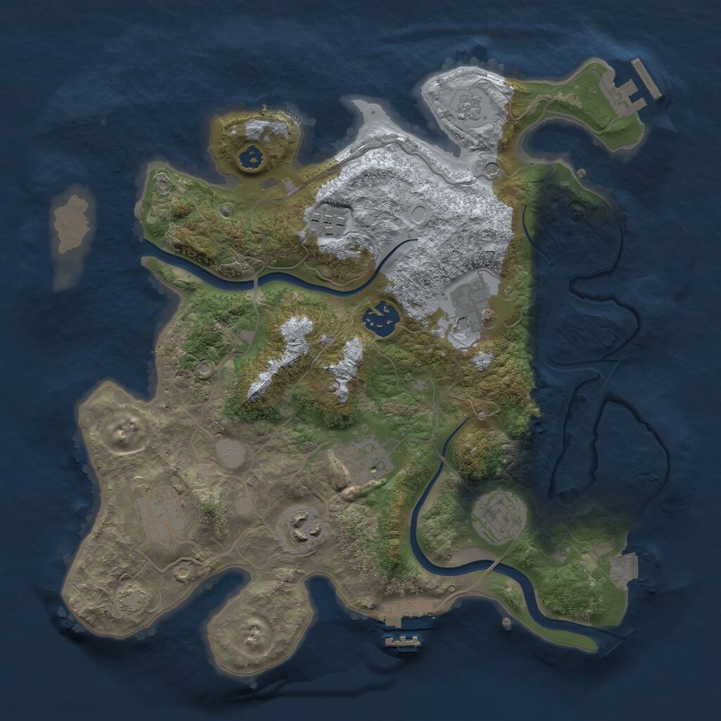 Rust Map: Procedural Map, Size: 3200, Seed: 1642980899, 13 Monuments