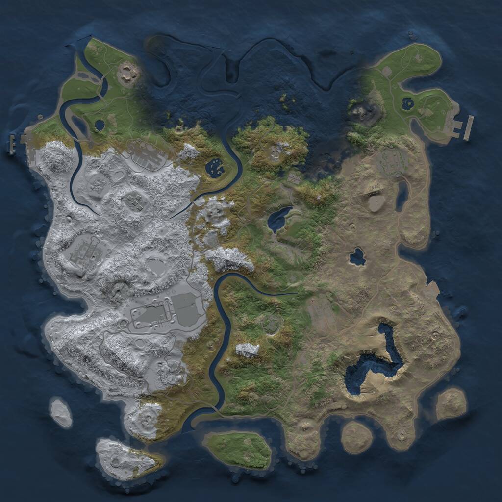 Rust Map: Procedural Map, Size: 4000, Seed: 1810011230, 16 Monuments