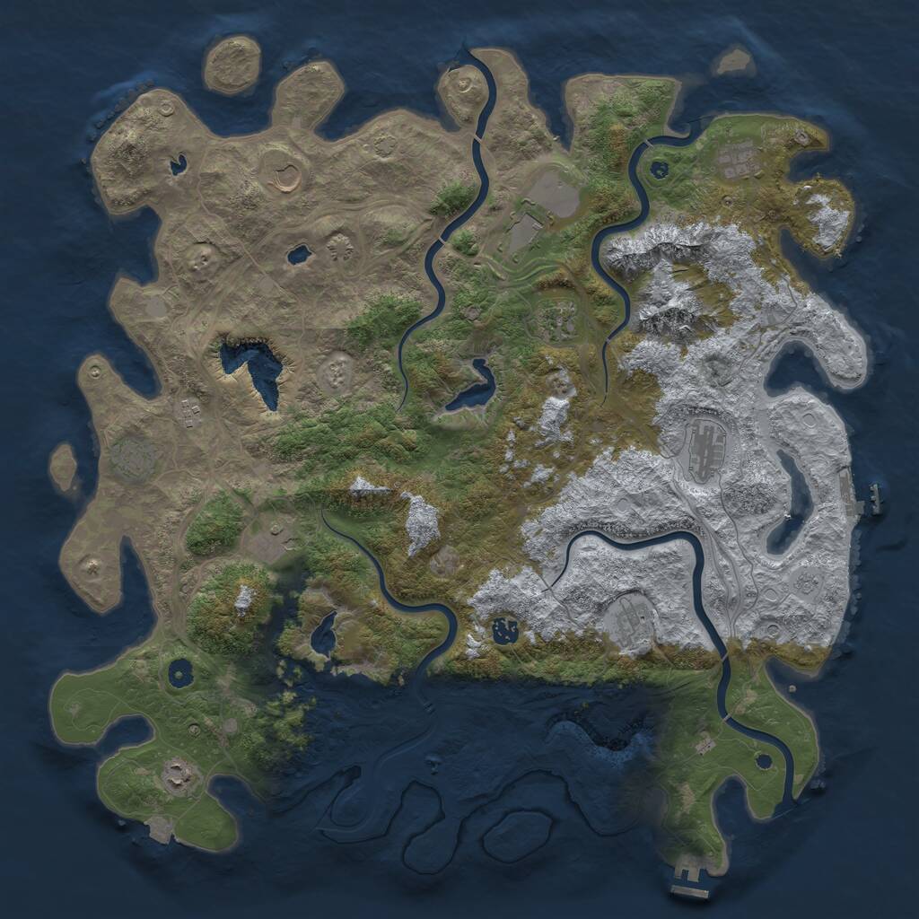 Rust Map: Procedural Map, Size: 5000, Seed: 4827391, 17 Monuments