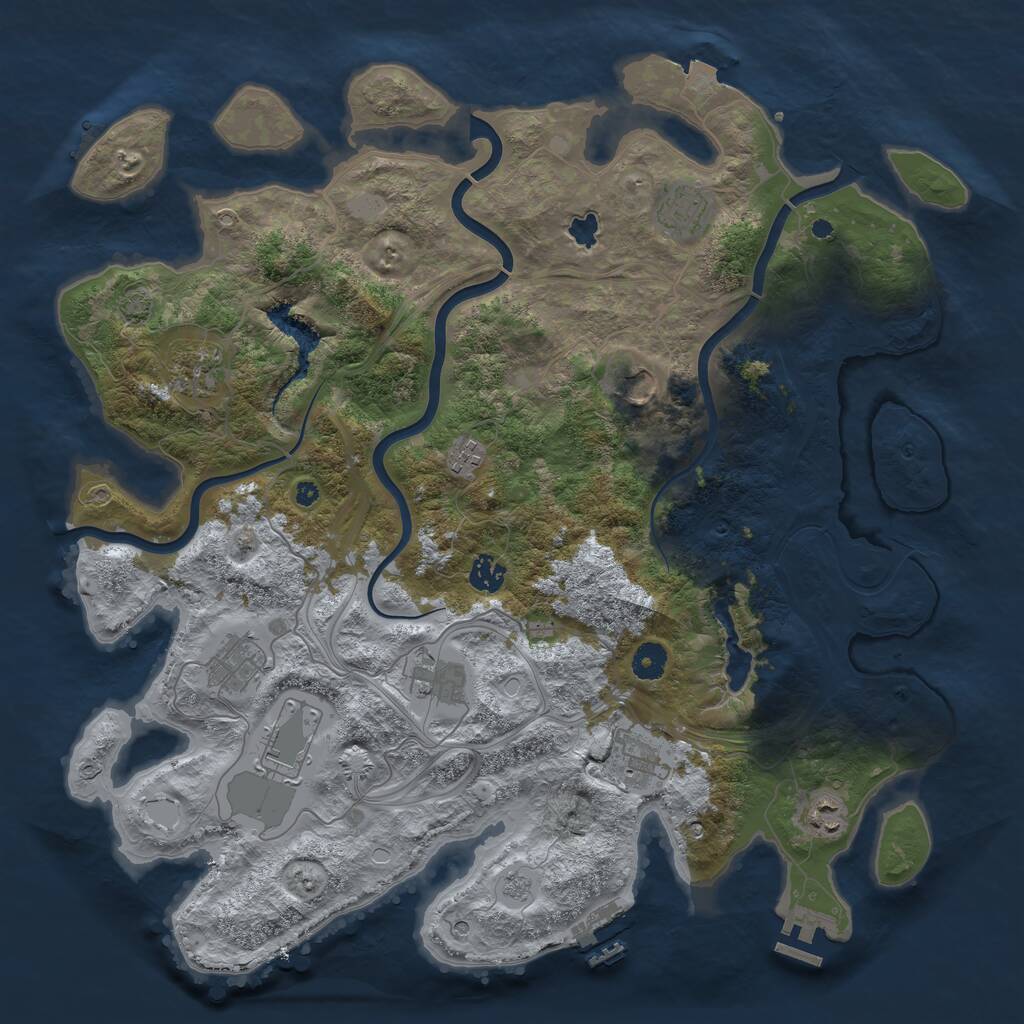 Rust Map: Procedural Map, Size: 4250, Seed: 1739748870, 16 Monuments