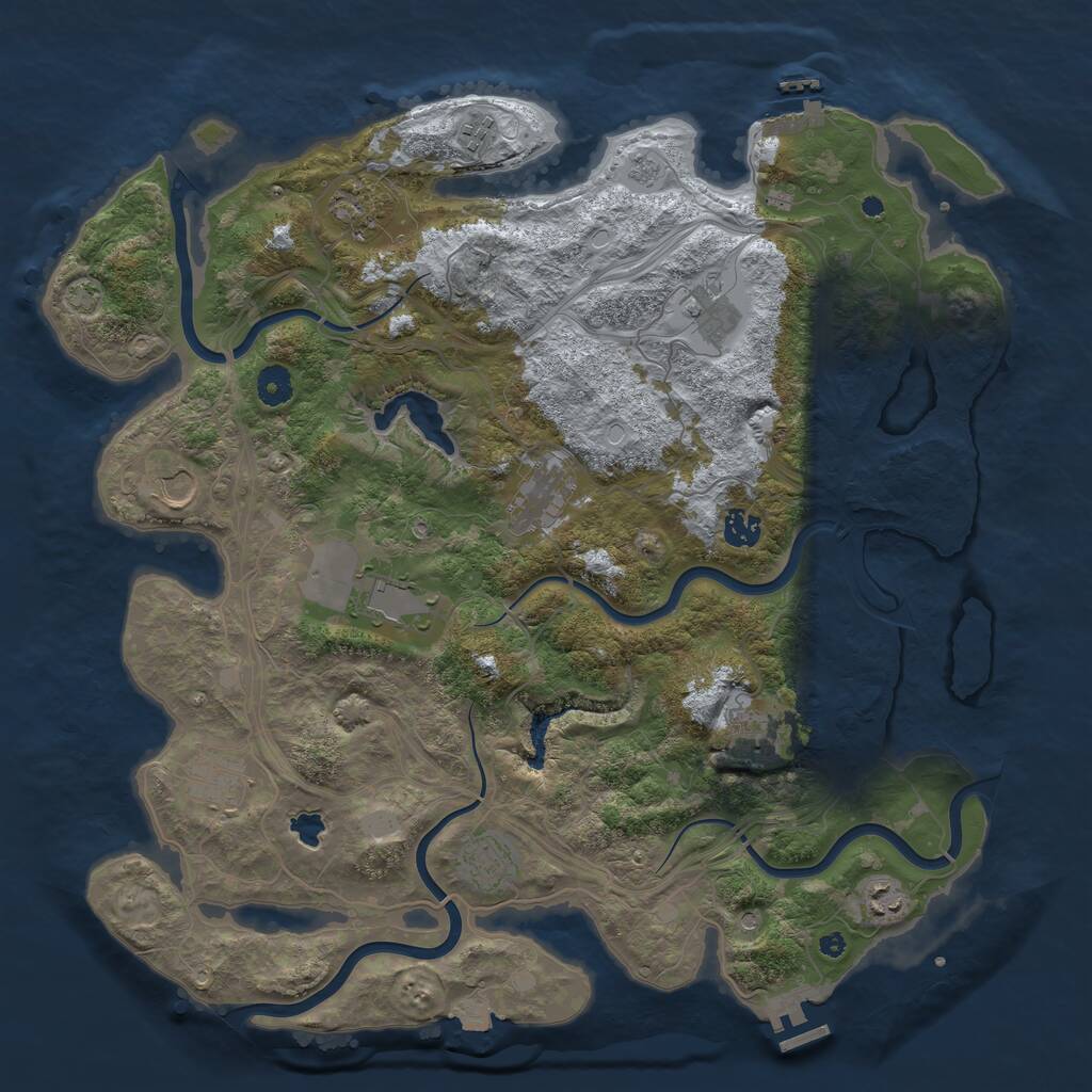 Rust Map: Procedural Map, Size: 4250, Seed: 1634755504, 17 Monuments