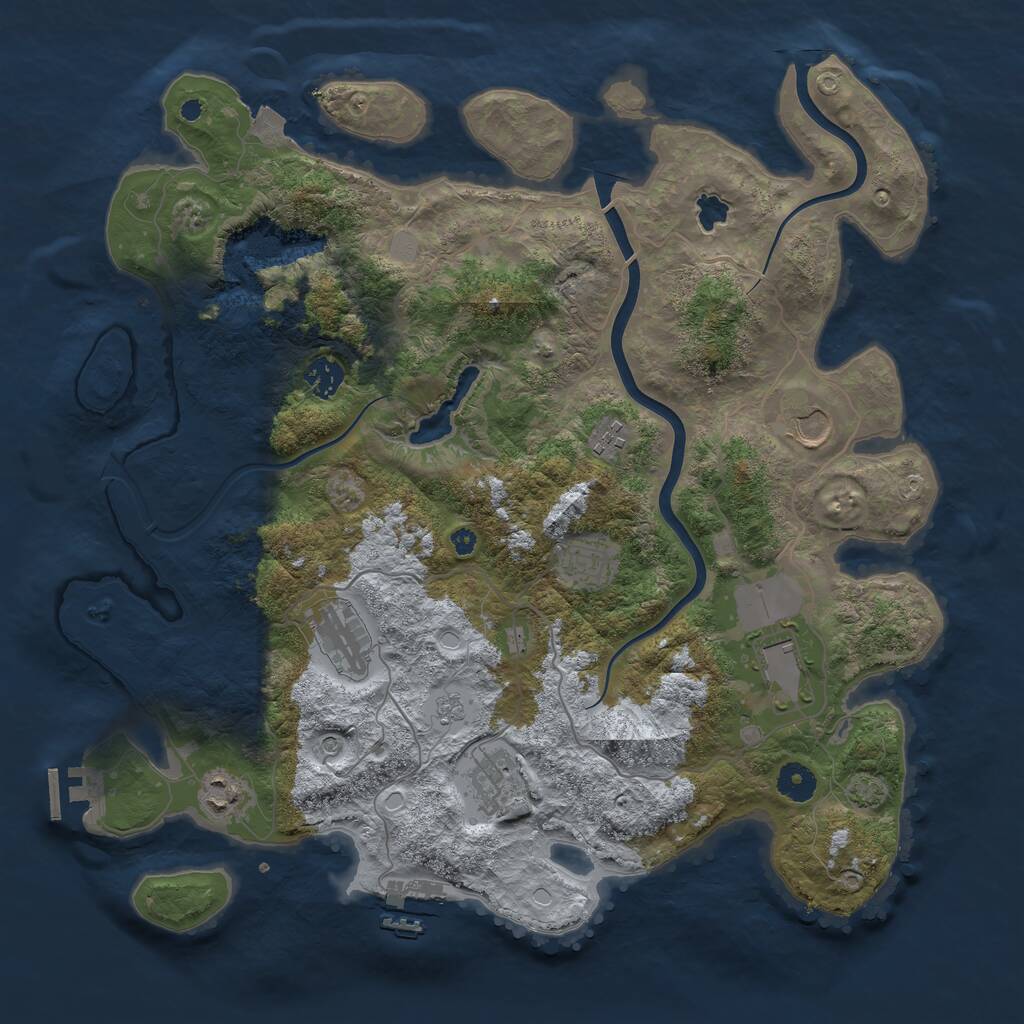 Rust Map: Procedural Map, Size: 4000, Seed: 2021721176, 14 Monuments